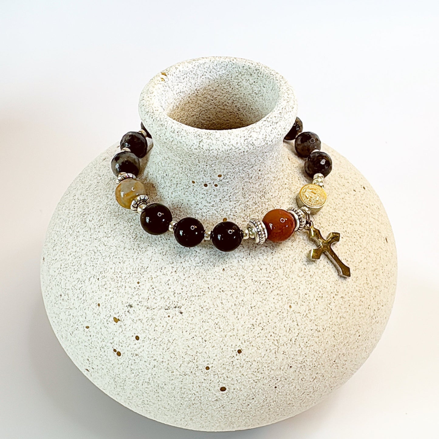 8mm Larvikite One Decade Rosary Bracelet