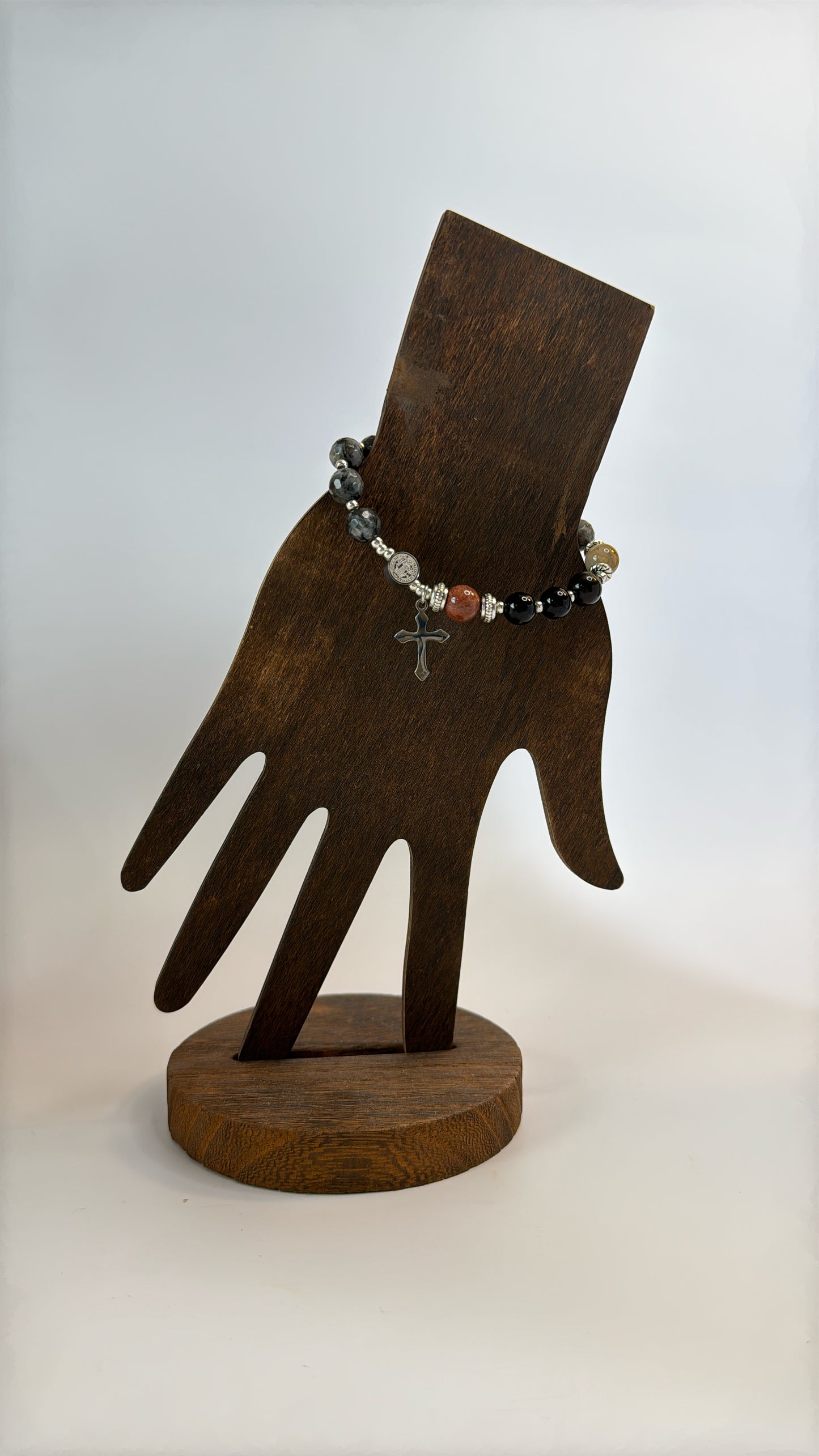 8mm Larvikite One Decade Rosary Bracelet