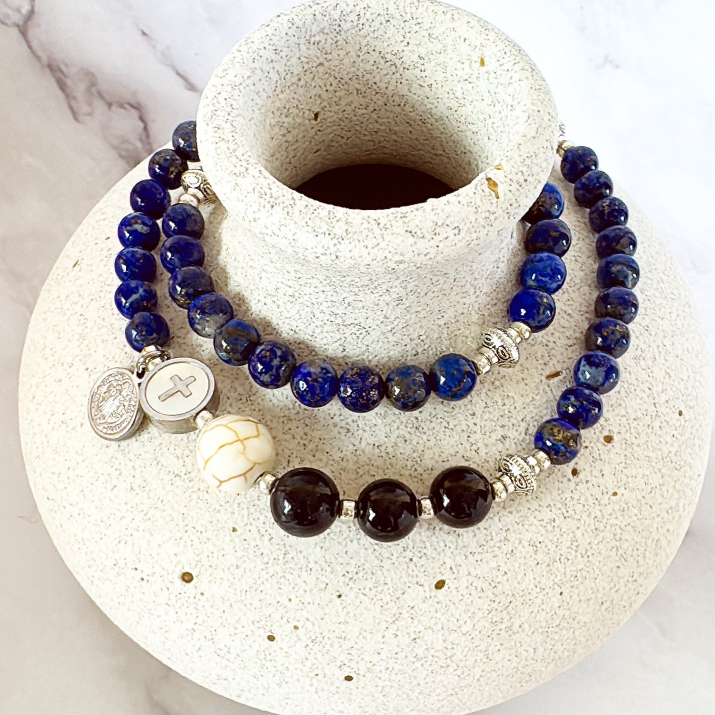 6mm Lapis Lazuli Full Decades Rosary Bracelet