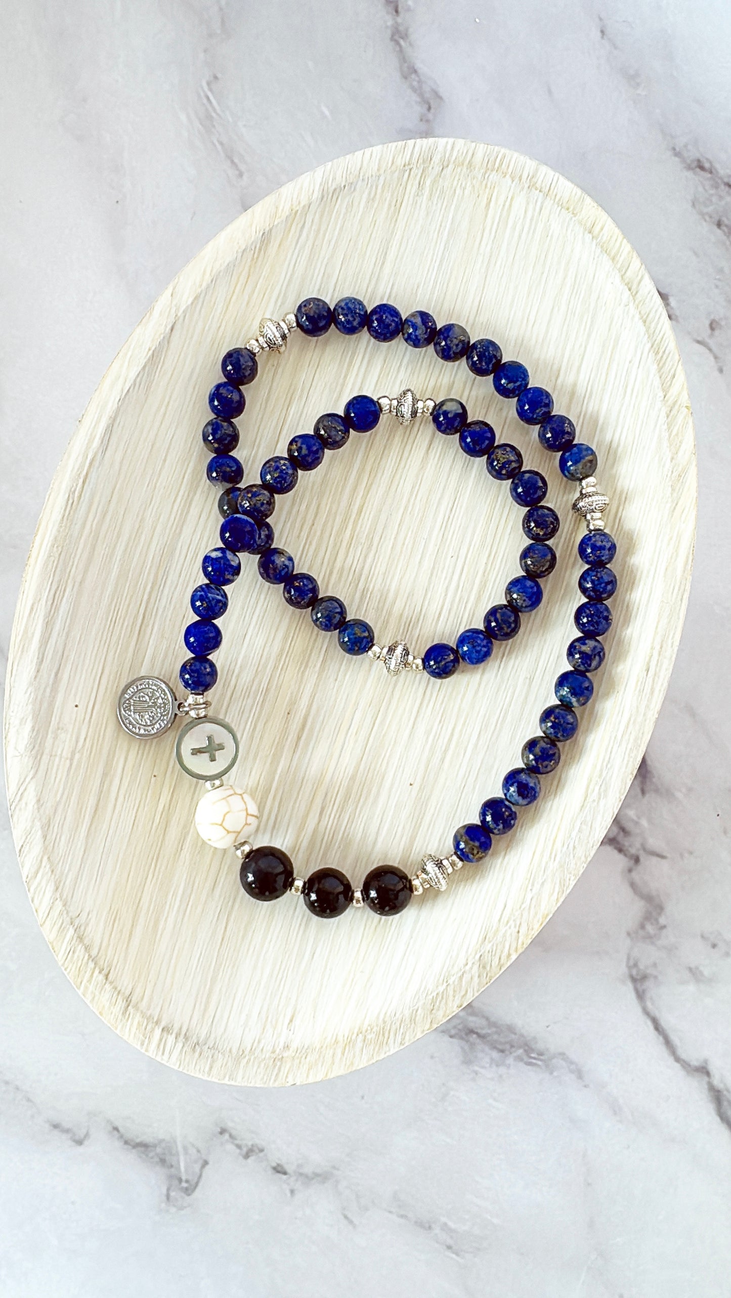 6mm Lapis Lazuli Full Decades Rosary Bracelet