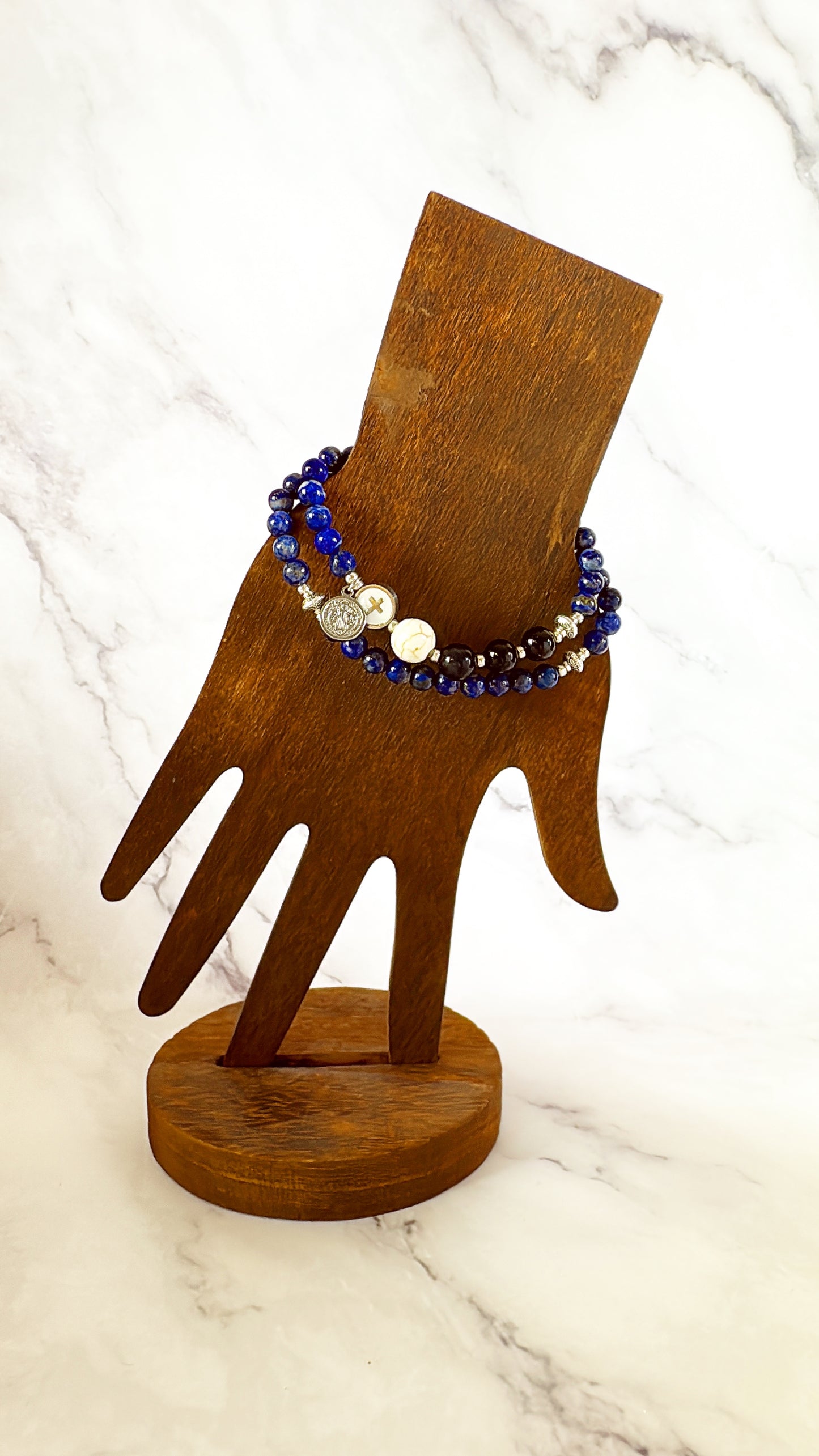 6mm Lapis Lazuli Full Decades Rosary Bracelet