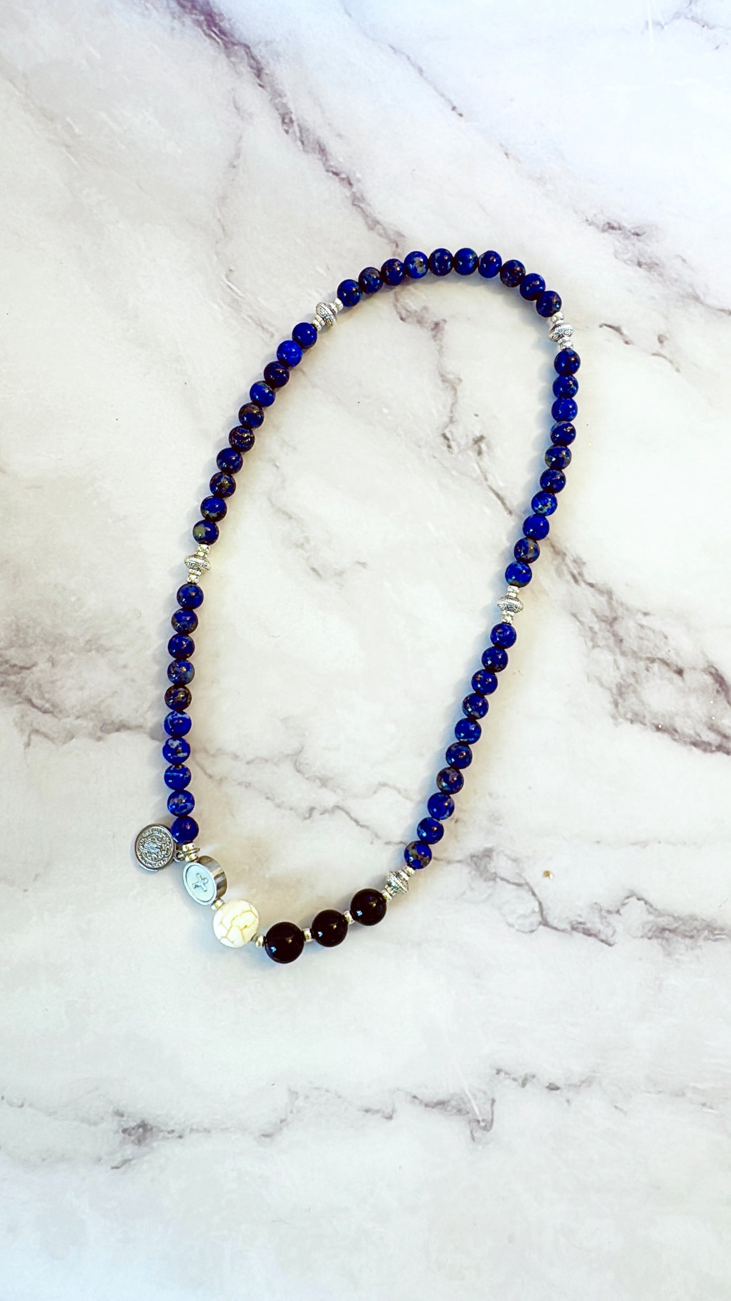 6mm Lapis Lazuli Full Decades Rosary Bracelet