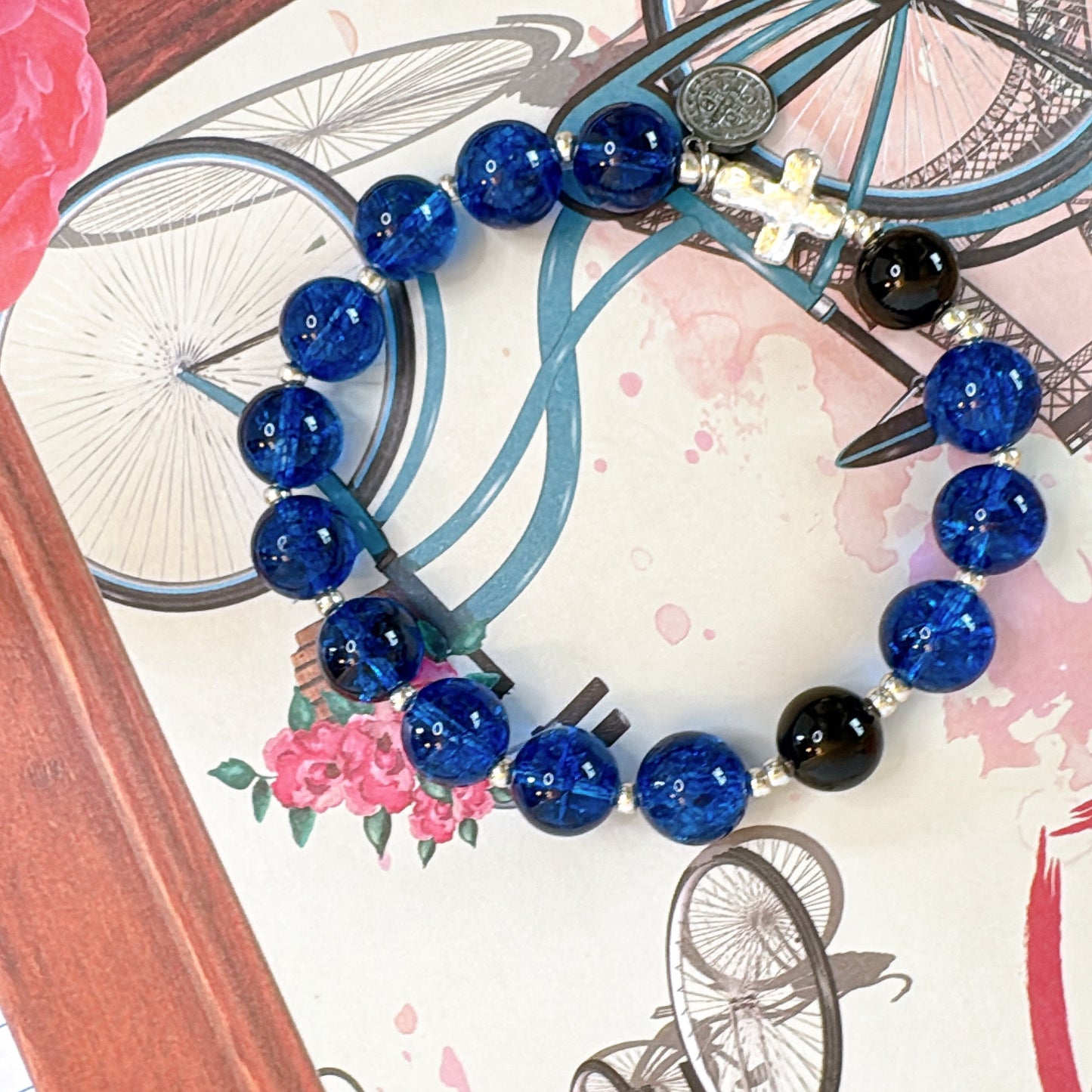 Anchor of Faith 10mm Men's Rosary Bracelet