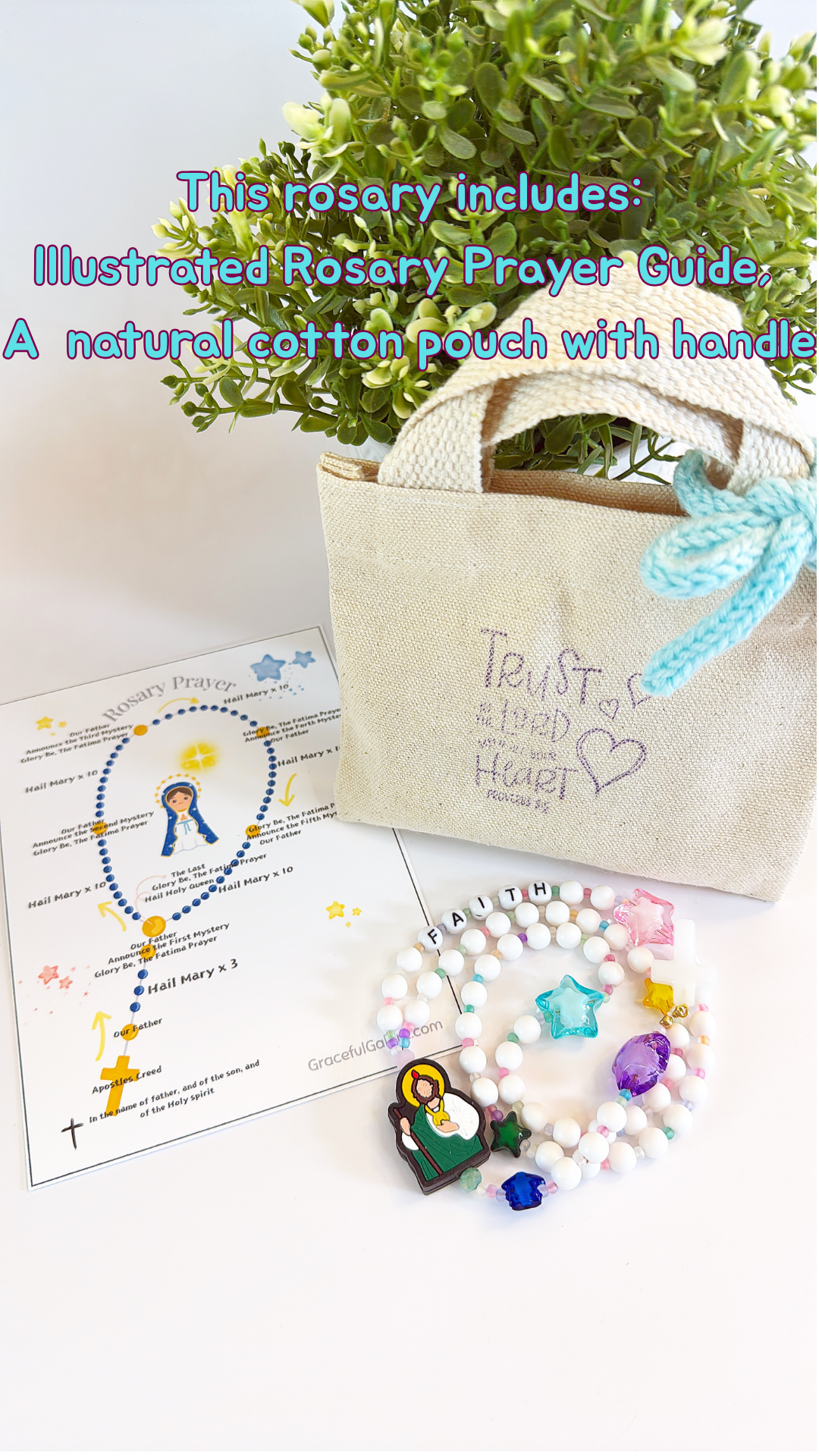 Starry Starry Kids Rosary | Custom Name Rosary Gift for Children (up to 10 characters)