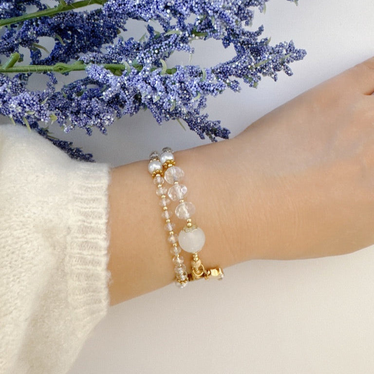 Elegant Clear Crystal Rosary Bracelet