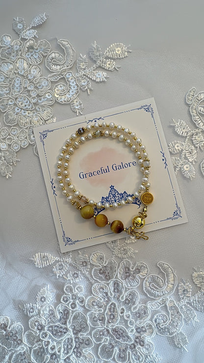 Freshwater Pearl Magnetic Rosary Bracelet