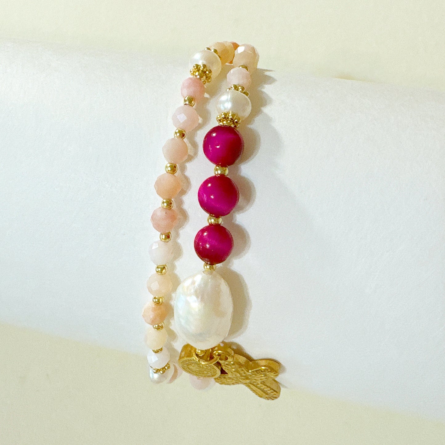 Pink Opal Rosary Bracelet