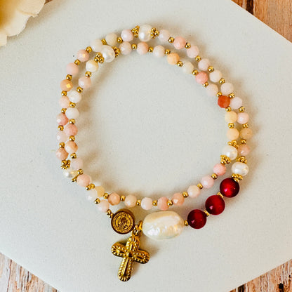 Pink Opal Rosary Bracelet