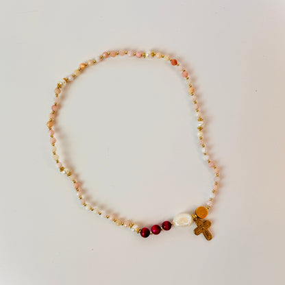 Pink Opal Rosary Bracelet