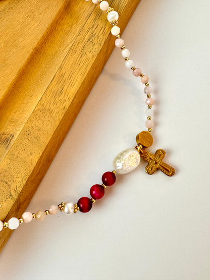 Pink Opal Rosary Bracelet