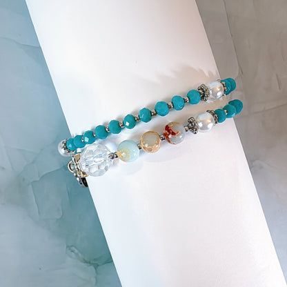 Turquoise Crystal Rosary Bracelet