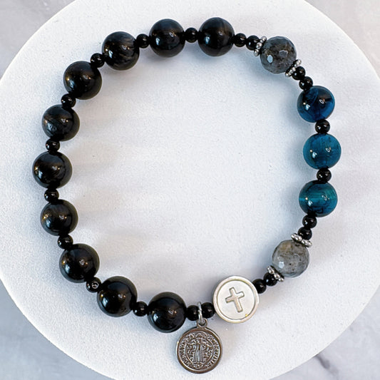 8mm Shungite One Decade Rosary Bracelet