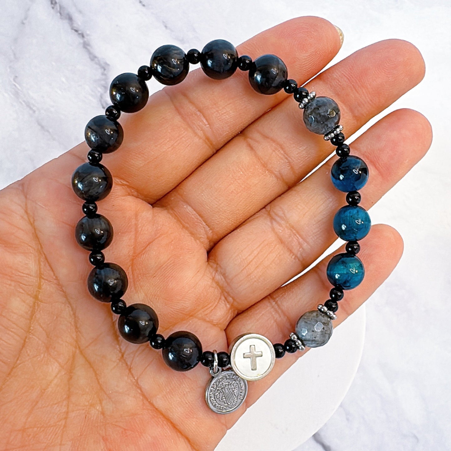 8mm Shungite One Decade Rosary Bracelet