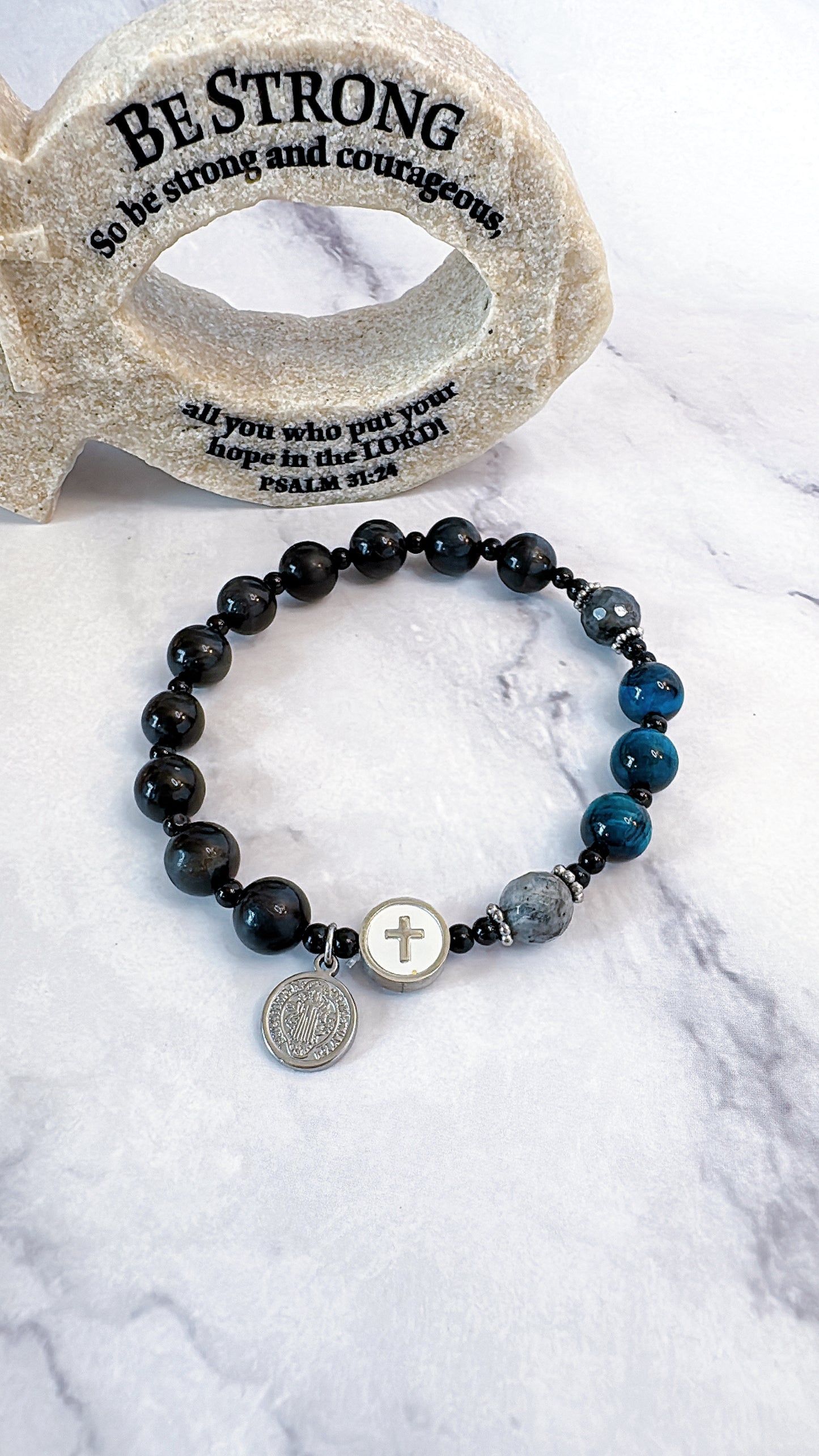 8mm Shungite One Decade Rosary Bracelet