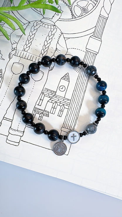 8mm Shungite One Decade Rosary Bracelet
