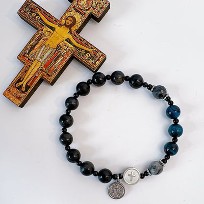 8mm Shungite One Decade Rosary Bracelet