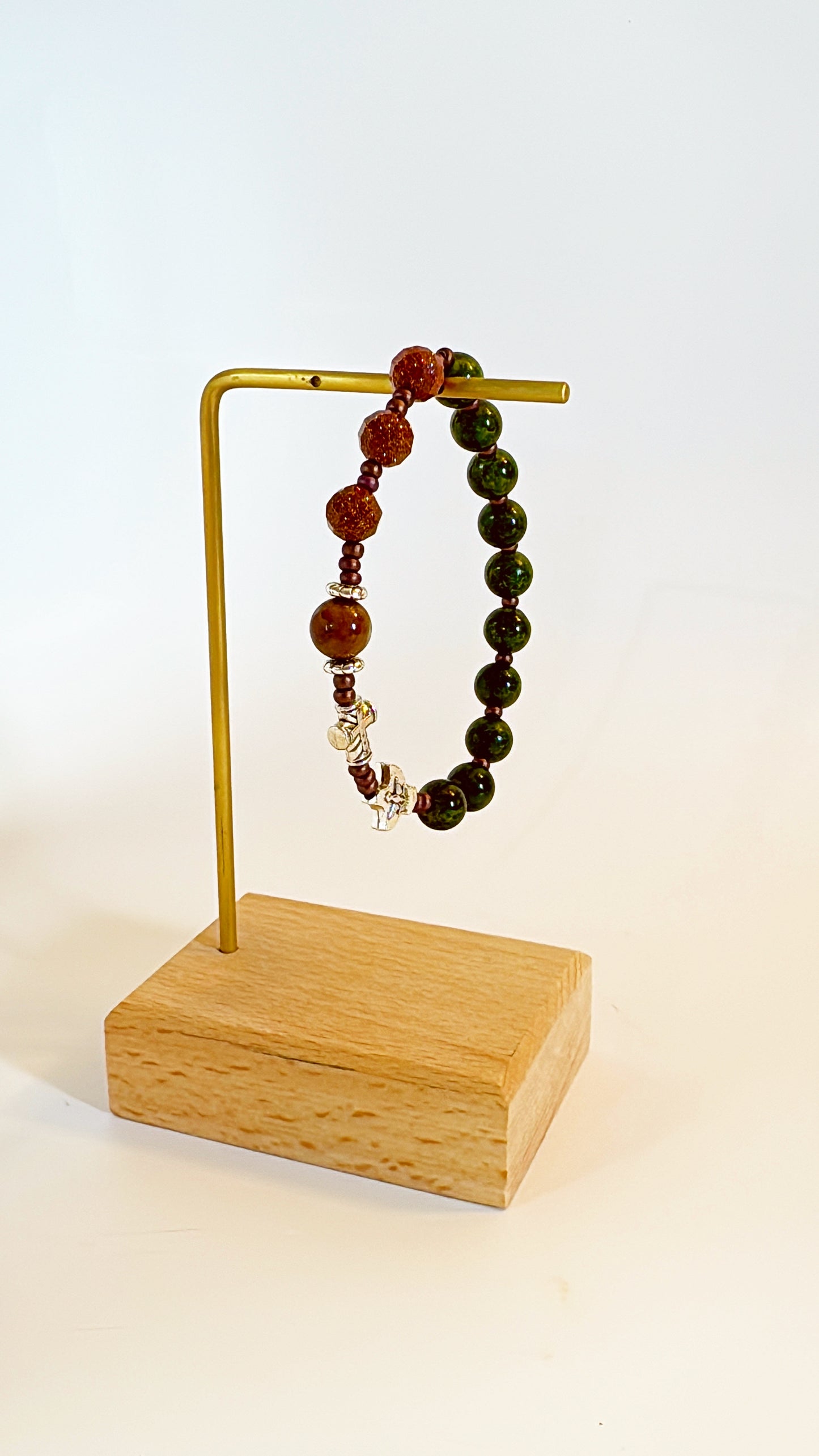8mm Green Quartz One Decade Rosary Bracelet