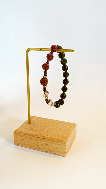 8mm Green Quartz One Decade Rosary Bracelet