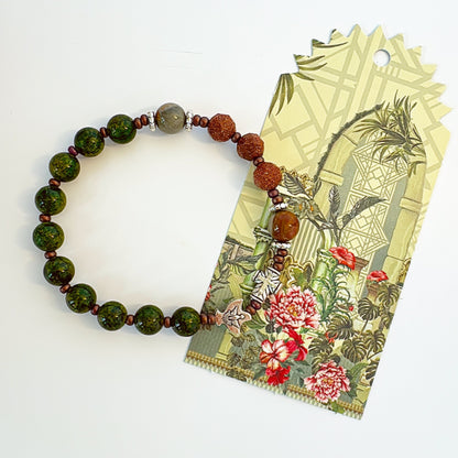 8mm Green Quartz One Decade Rosary Bracelet