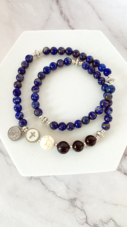 6mm Lapis Lazuli Full Decades Rosary Bracelet