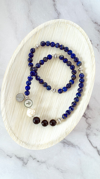 6mm Lapis Lazuli Full Decades Rosary Bracelet