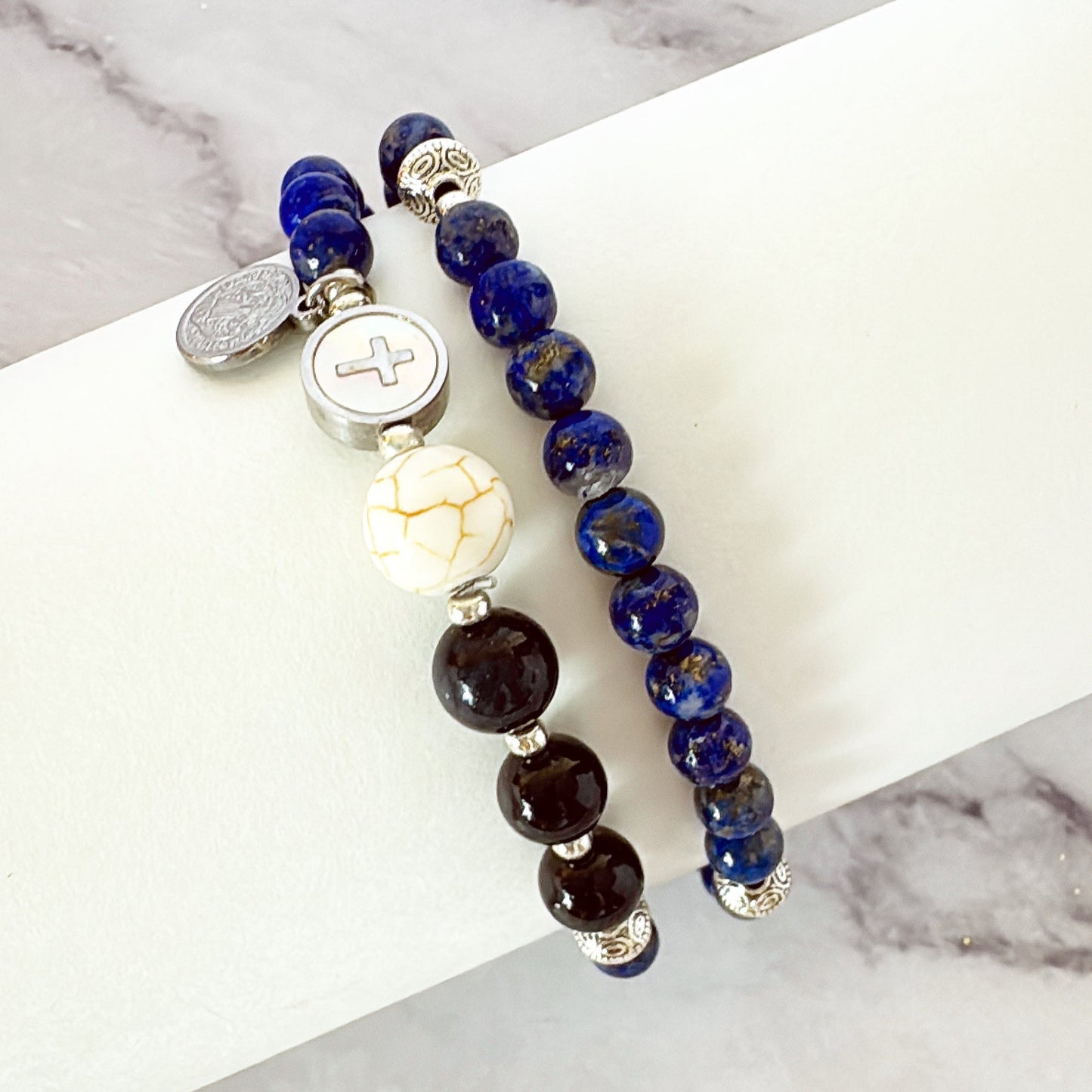 6mm Lapis Lazuli Full Decades Rosary Bracelet