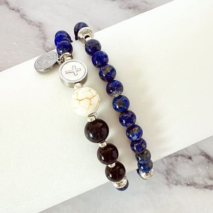 6mm Lapis Lazuli Full Decades Rosary Bracelet