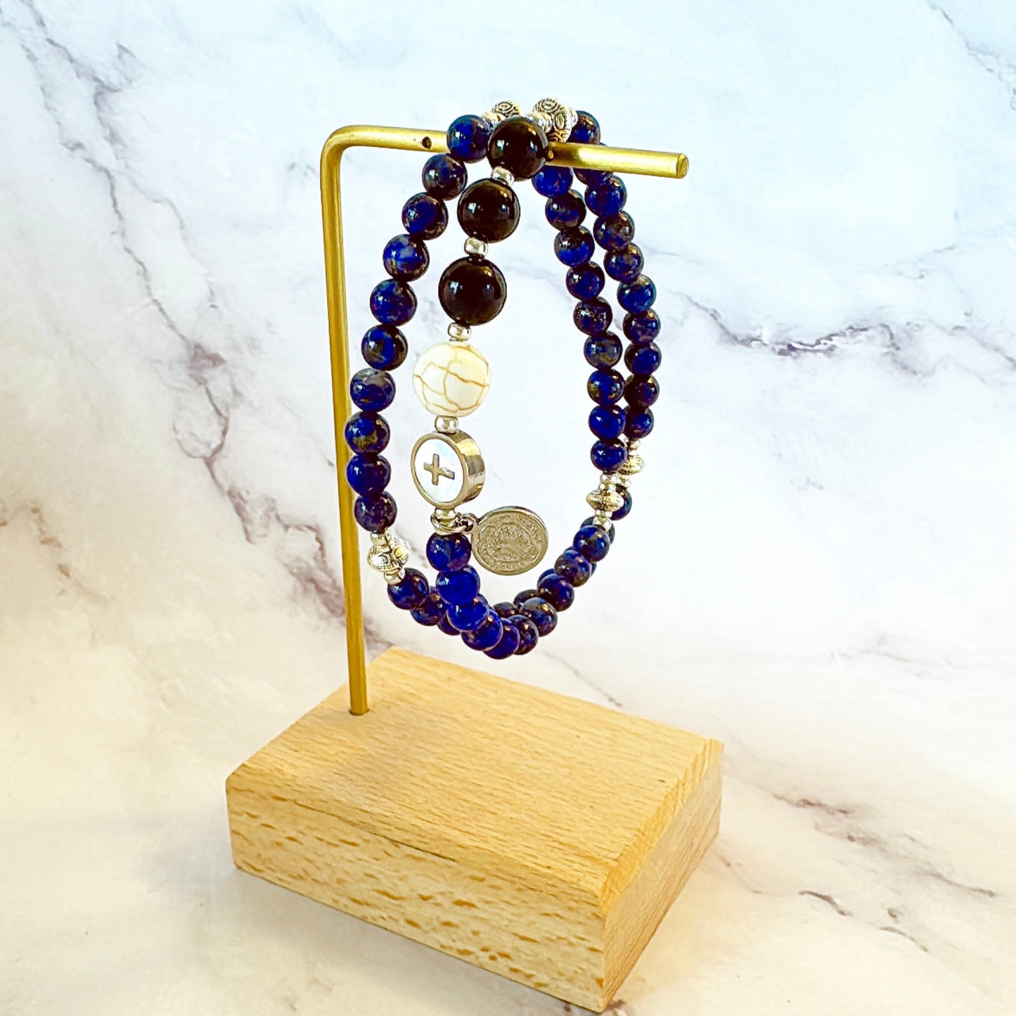 6mm Lapis Lazuli Full Decades Rosary Bracelet