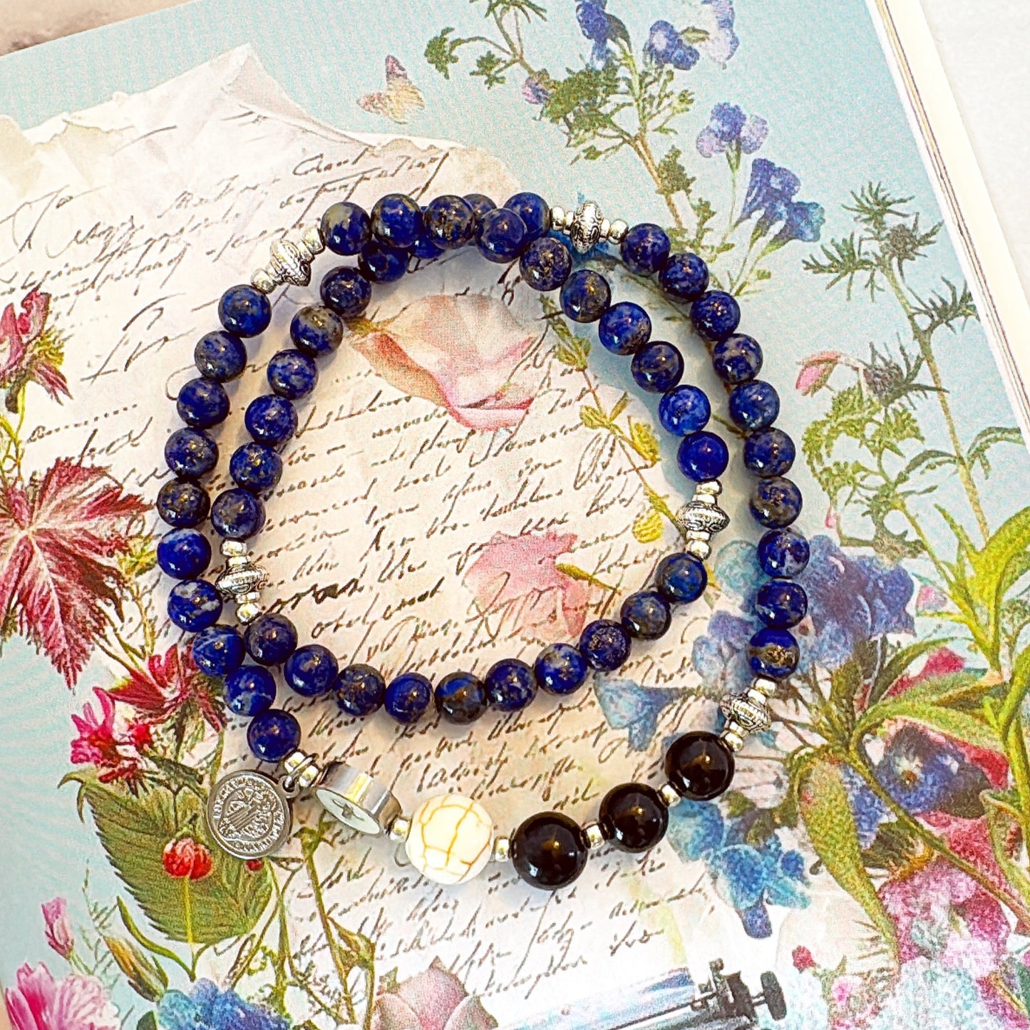 6mm Lapis Lazuli Full Decades Rosary Bracelet
