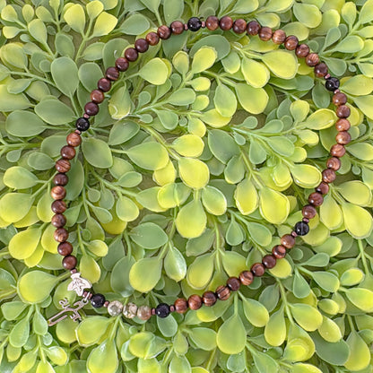 6mm Pear Wood Full Decade Rosary Bracelet