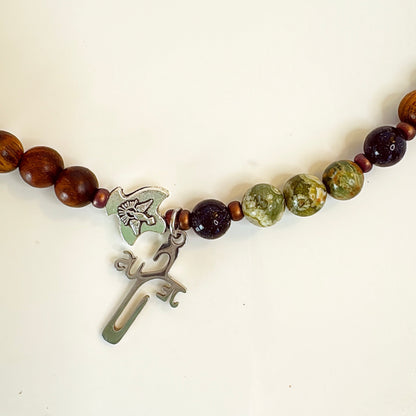 6mm Pear Wood Full Decade Rosary Bracelet