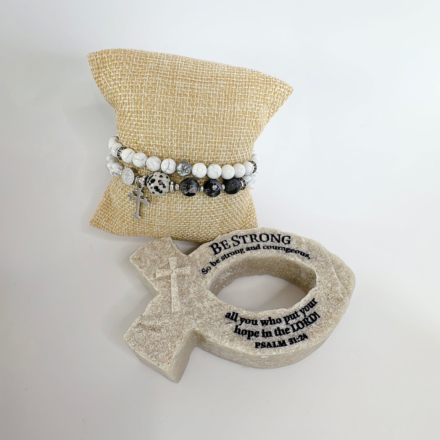 6mm White Turquoise Full Decades Rosary Bracelet