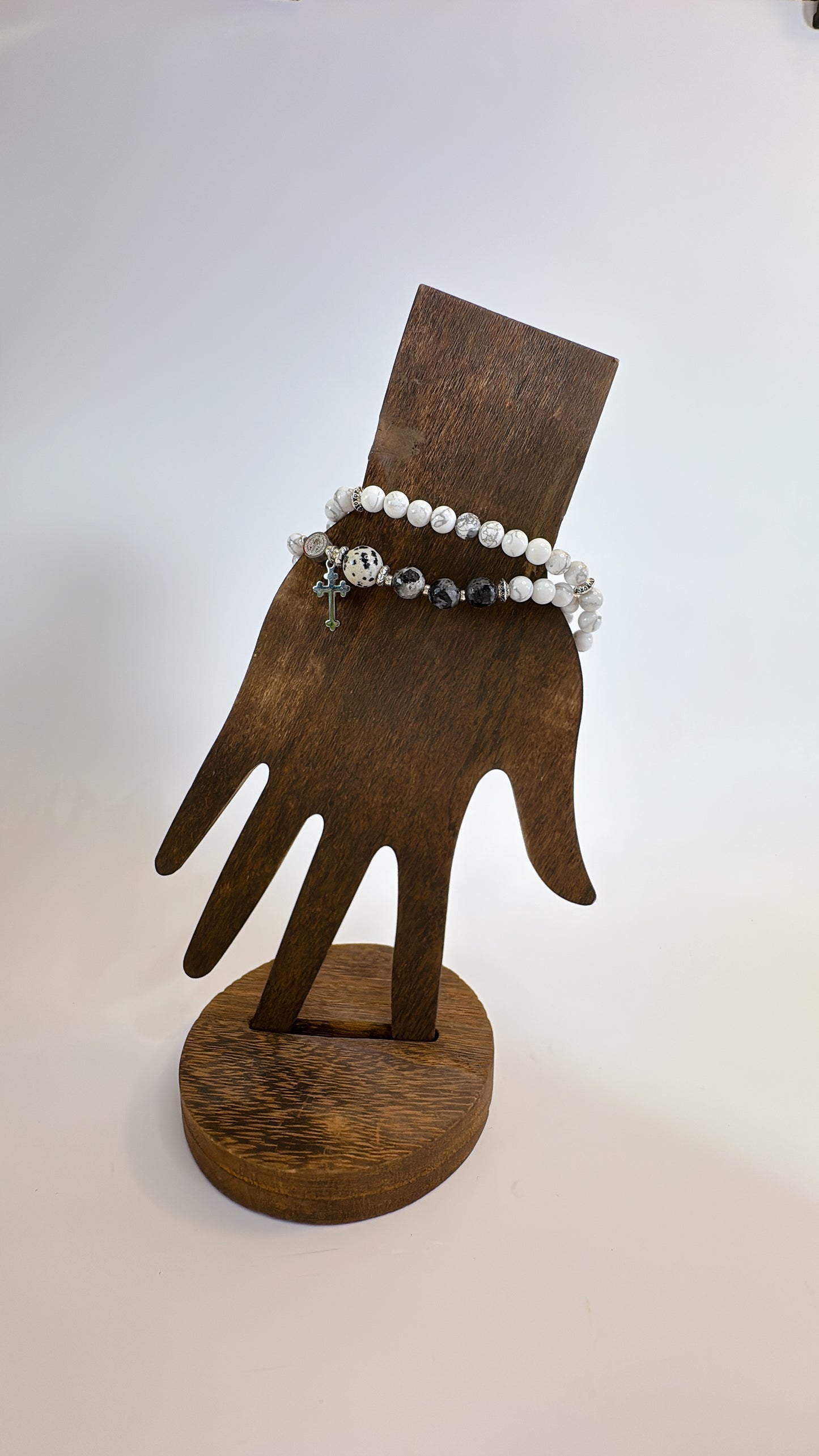 6mm White Turquoise Full Decades Rosary Bracelet