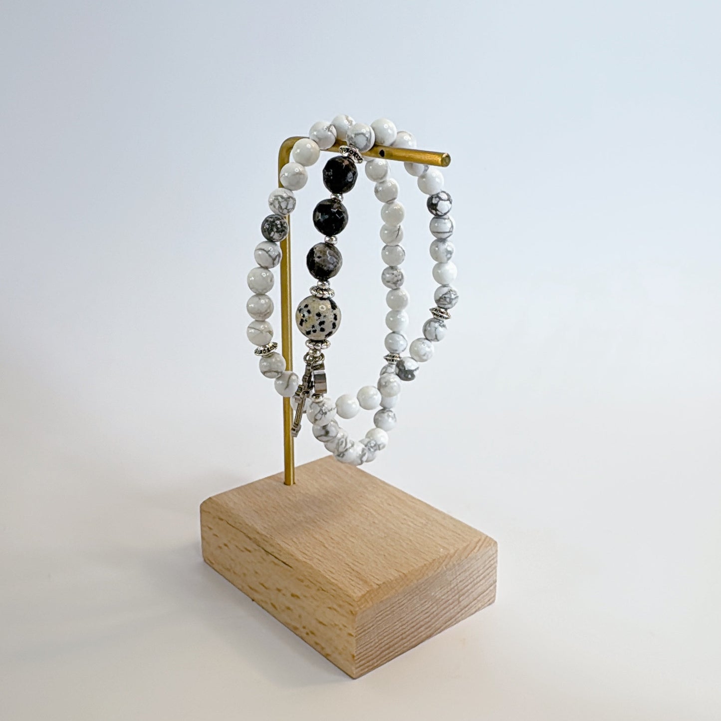 6mm White Turquoise Full Decades Rosary Bracelet