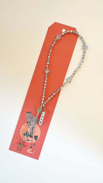 Little Silver Blessings Rosary| Custom Name Tag Option