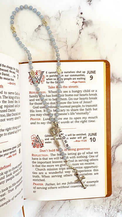 Baby Fish - Angelite Rosary for Teens | Custom Name Tag (up to 10 characters)