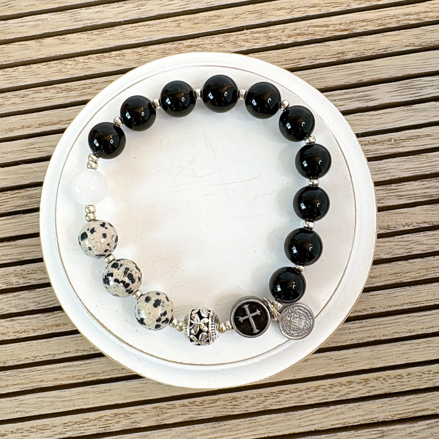 Midnight Benediction 10mm Men's Rosary Bracelet