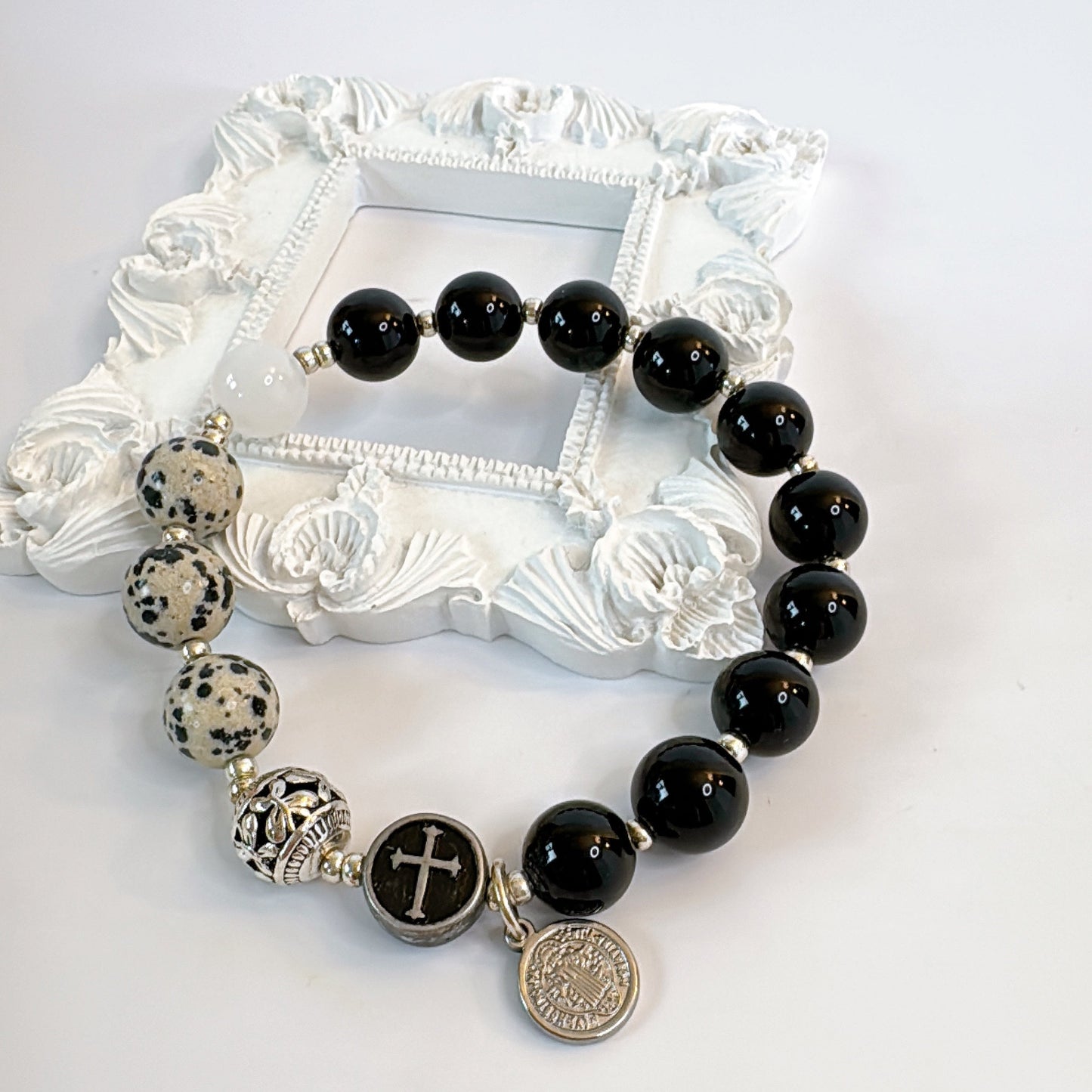 Midnight Benediction 10mm Men's Rosary Bracelet