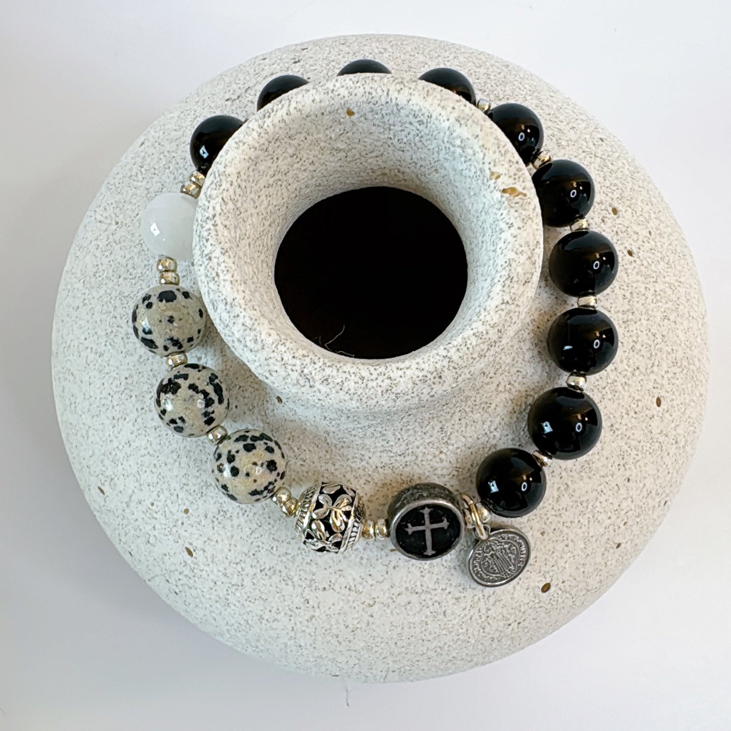 Midnight Benediction 10mm Men's Rosary Bracelet