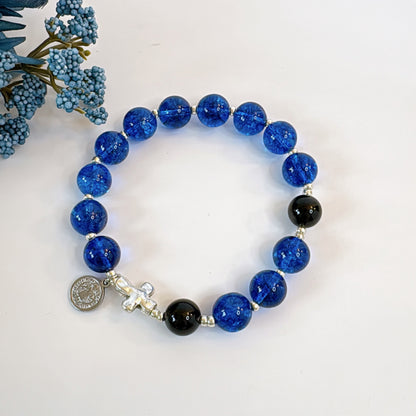 Anchor of Faith 10mm Men's Rosary Bracelet