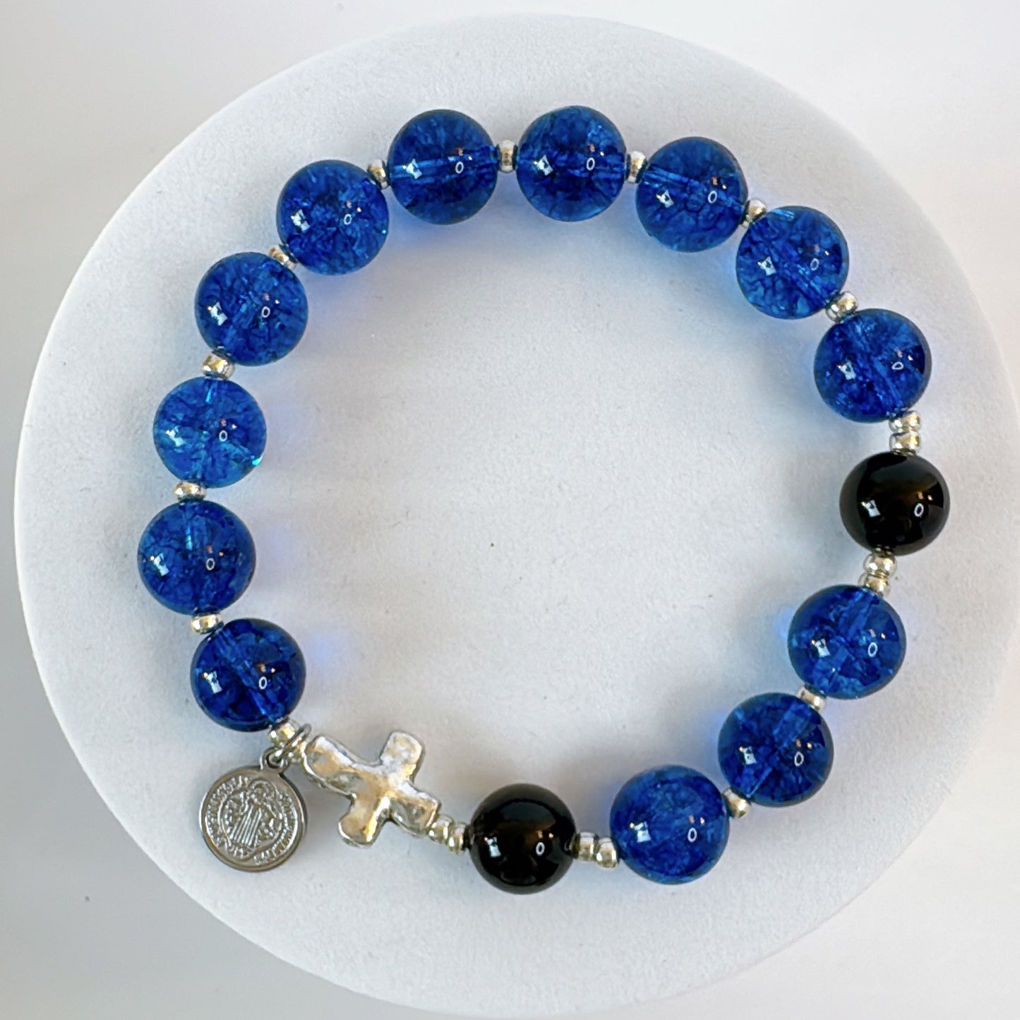 Anchor of Faith 10mm Men's Rosary Bracelet