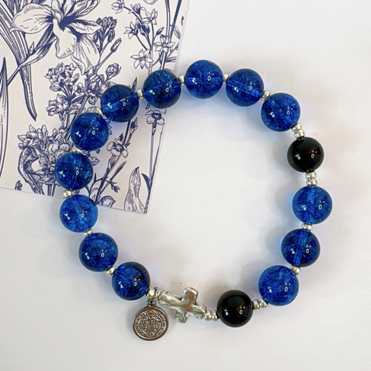 Anchor of Faith 10mm Men's Rosary Bracelet
