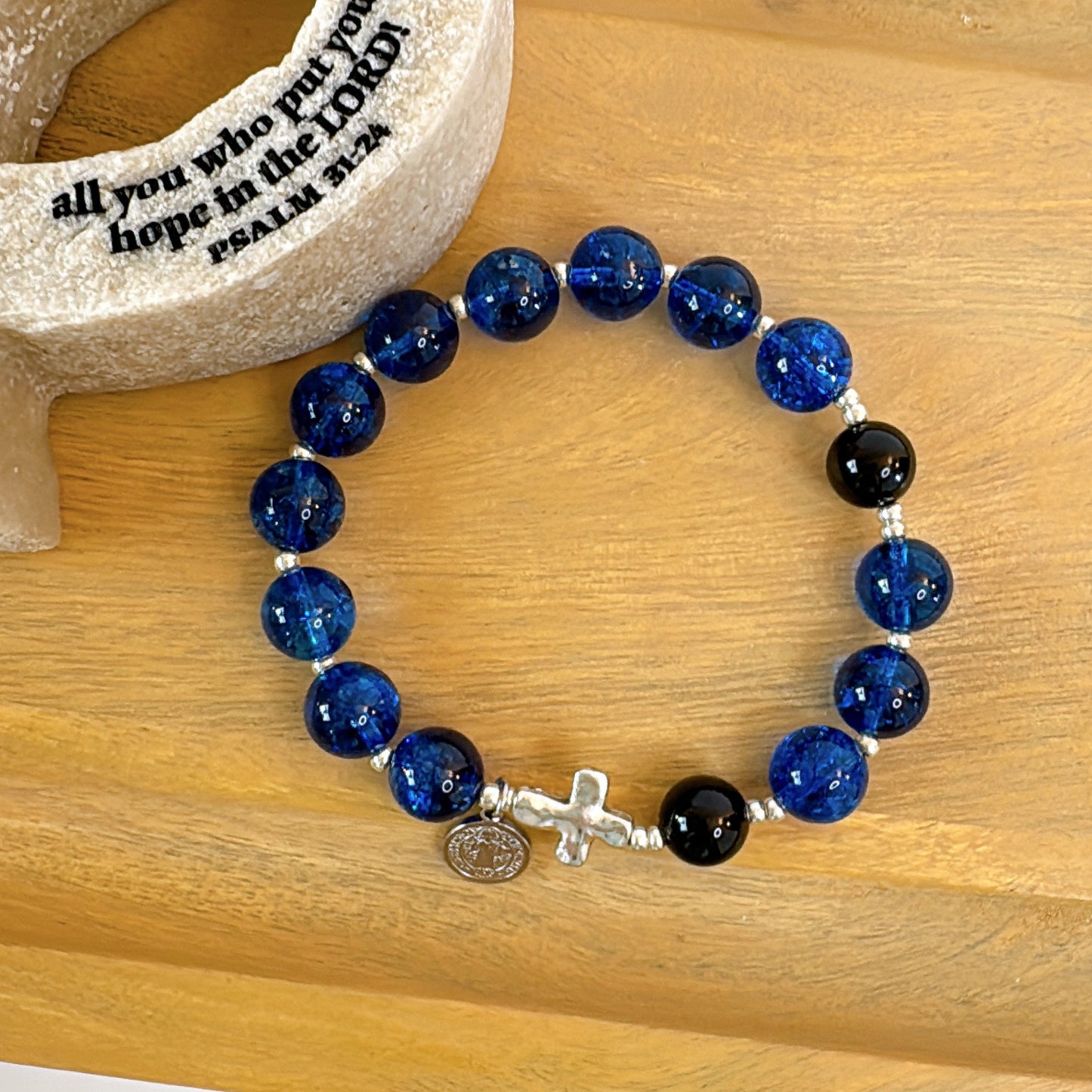 Anchor of Faith 10mm Men's Rosary Bracelet