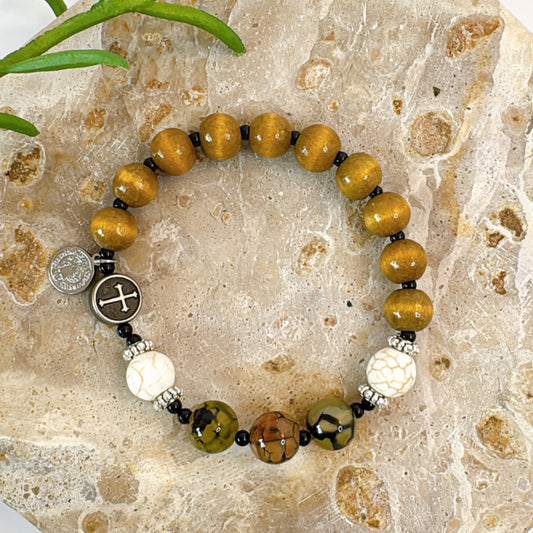 Earth & Grace 10mm Men's Rosary Bracelet