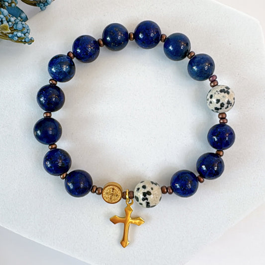 Deep Calling 10mm Men's Rosary Bracelet