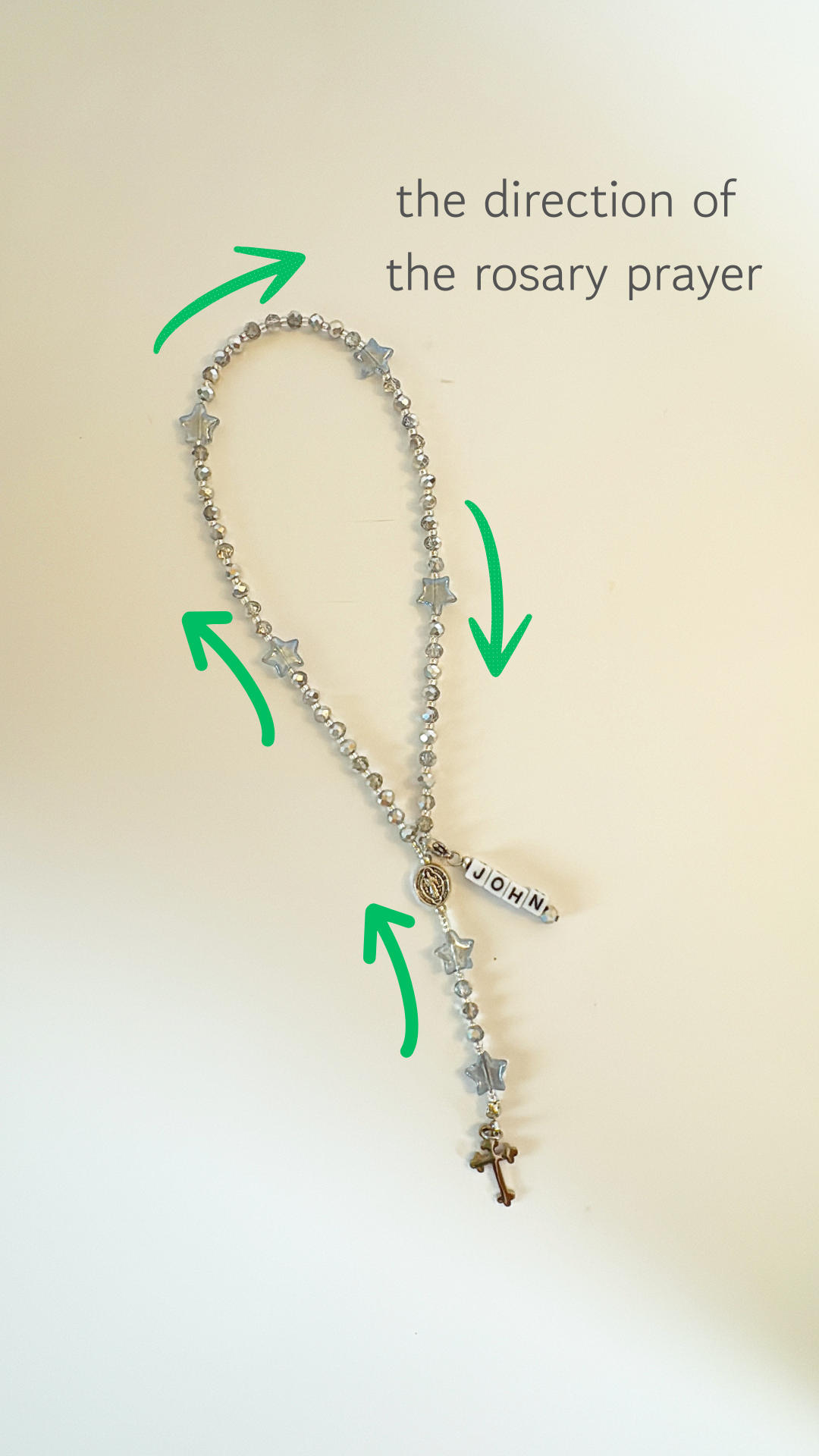 Little Silver Blessings Rosary| Custom Name Tag Option