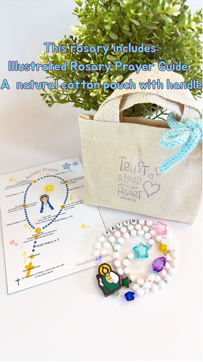 Starry Starry Kids Rosary  | Custom Name Rosary Gift for Children (up to 10 characters)