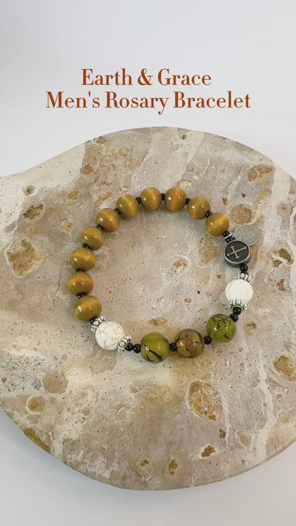 Earth & Grace 10mm Men's Rosary Bracelet