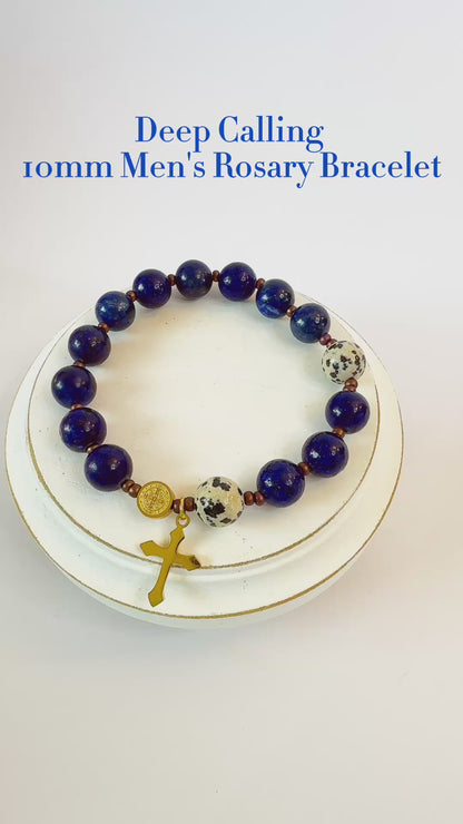 Deep Calling 10mm Men's Rosary Bracelet