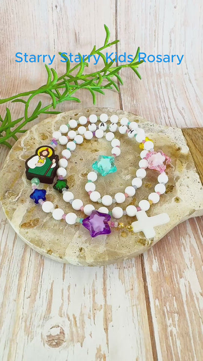 Starry Starry Kids Rosary  | Custom Name Rosary Gift for Children (up to 10 characters)